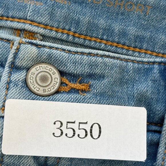 Chico's Shorts Womens 8 Blue Hi-Rise So Slimming Girlfriend Short Stretch Denim - Picture 12 of 12